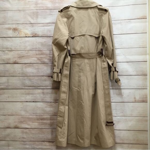 VINTAGE ÉTIENNE AIGNER EQUESTRIAN MAXI TRENCH COAT IN TAN - Picture 2 of 16
